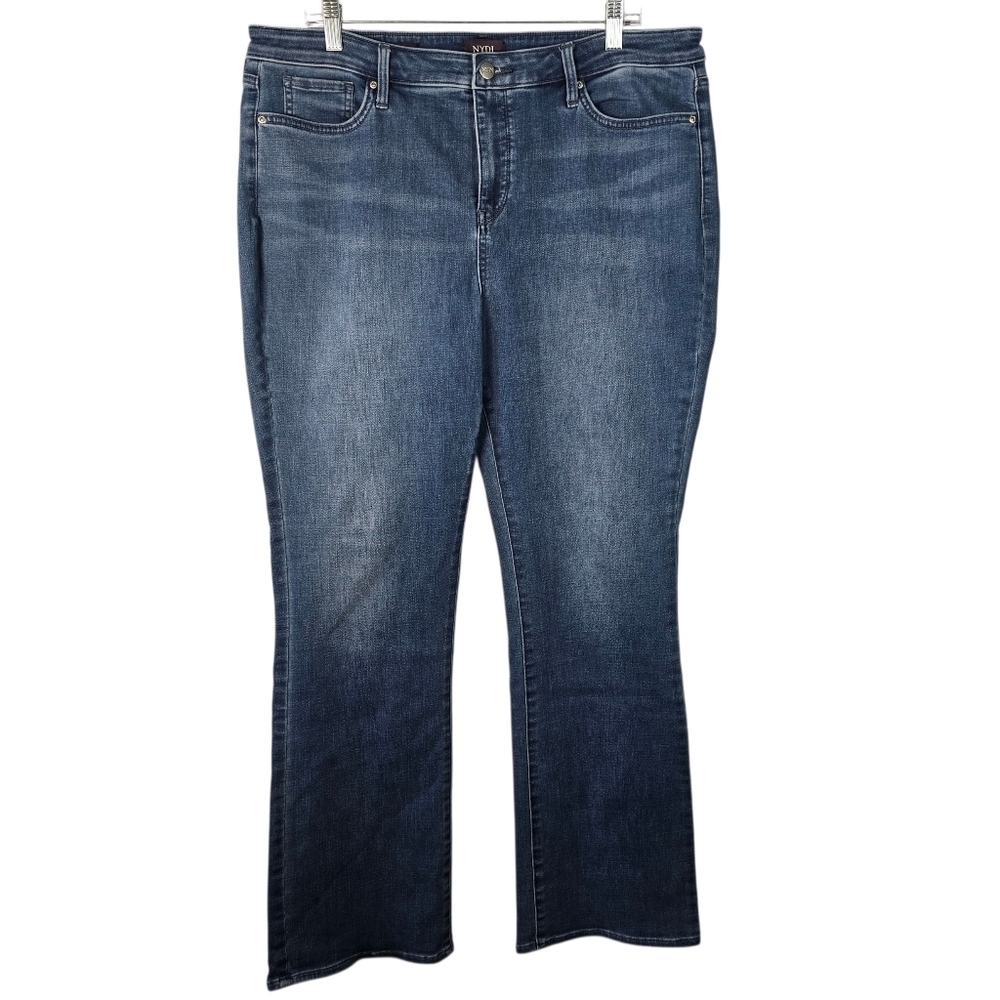 NYDJ Womens Barbara Bootcut Lift N' Tuck Classic Denim Blue Jeans Size 18